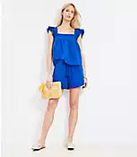 LOFT Beach Triple Cloth Drawstring Shorts | LOFT