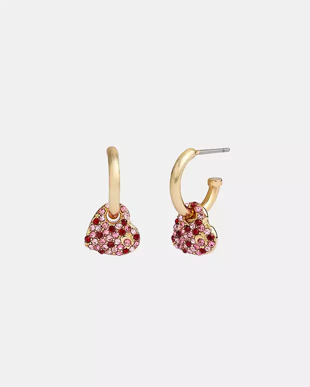 Pavé Heart Huggie Earrings | Coach (US)