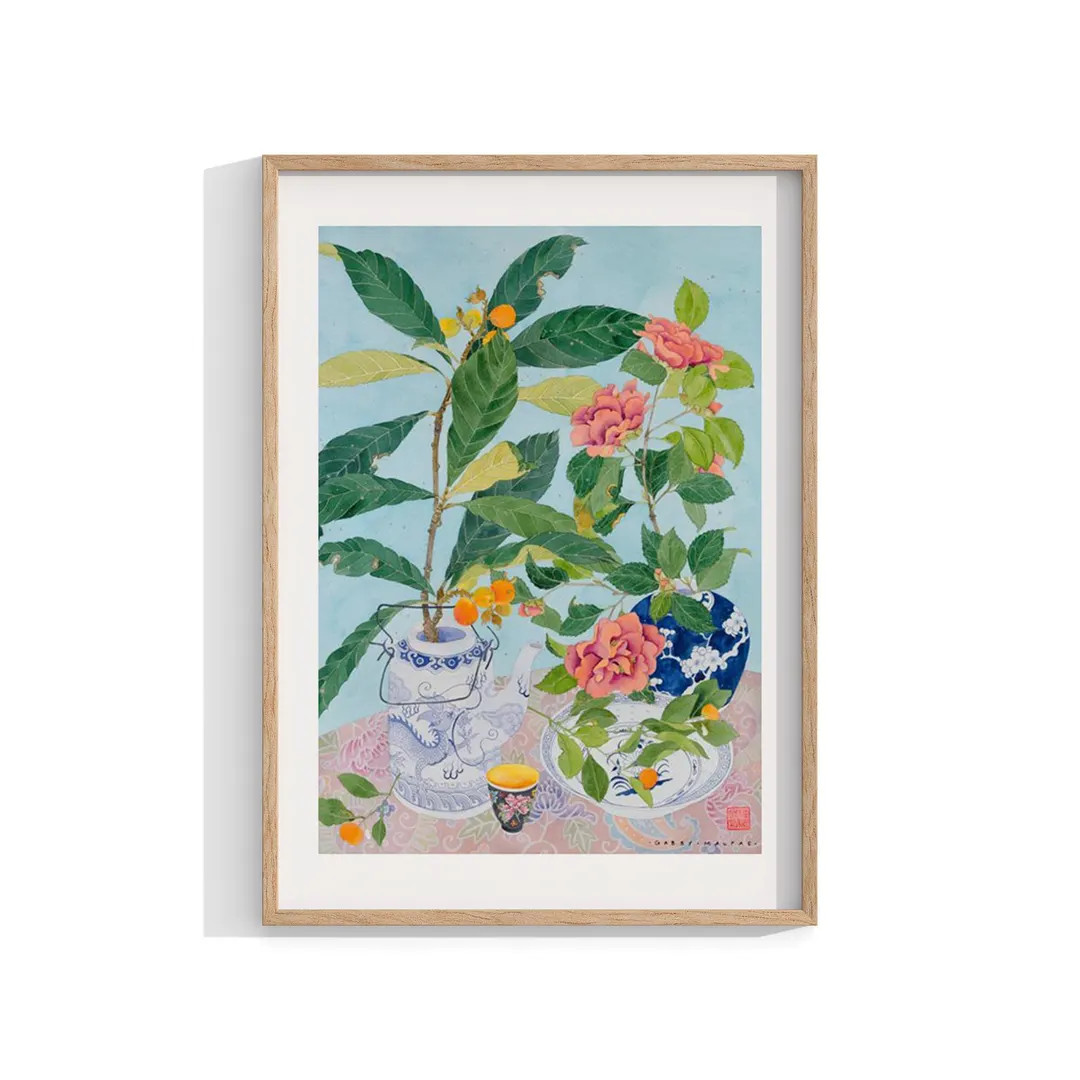Chinoiserie Watercolour Framed Print , Flower Wall Art , Floral Painting , Flowers Still Life , F... | Etsy (US)
