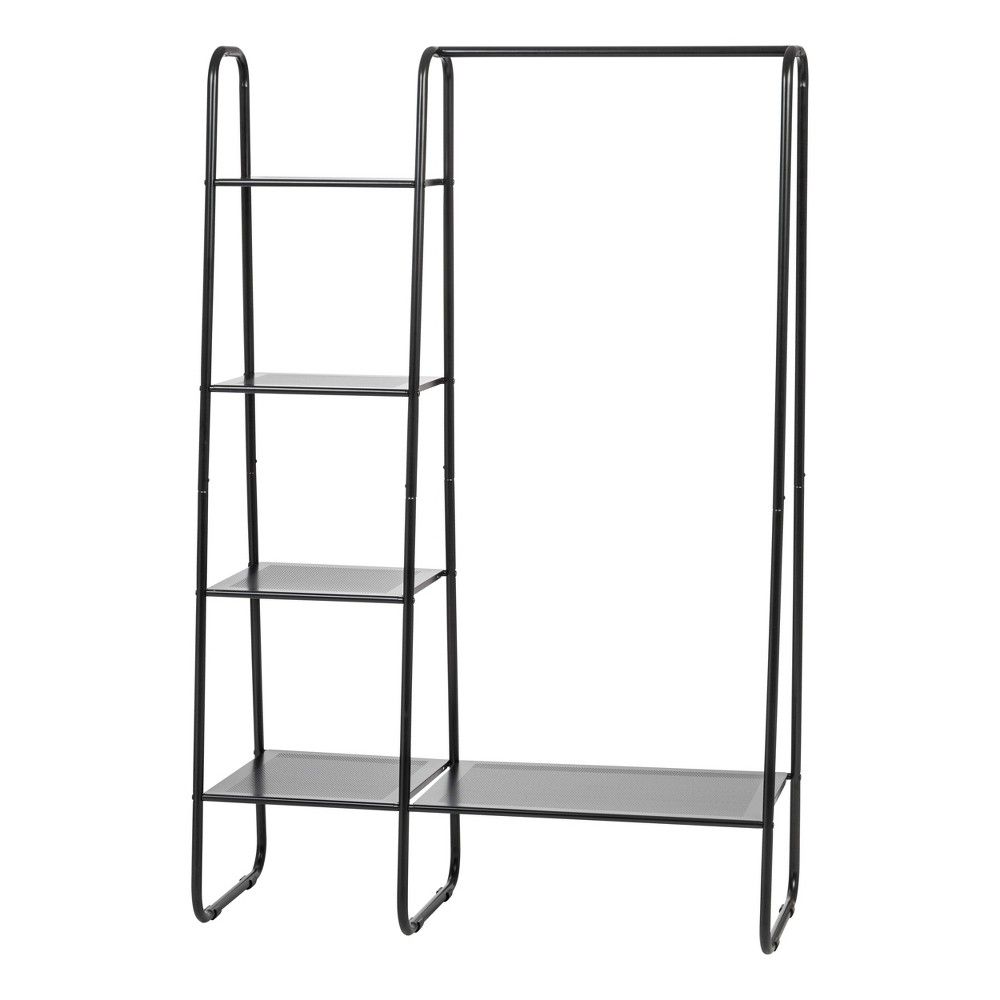 IRIS Metal Garment Rack with Metal Mesh Shelves Black | Target