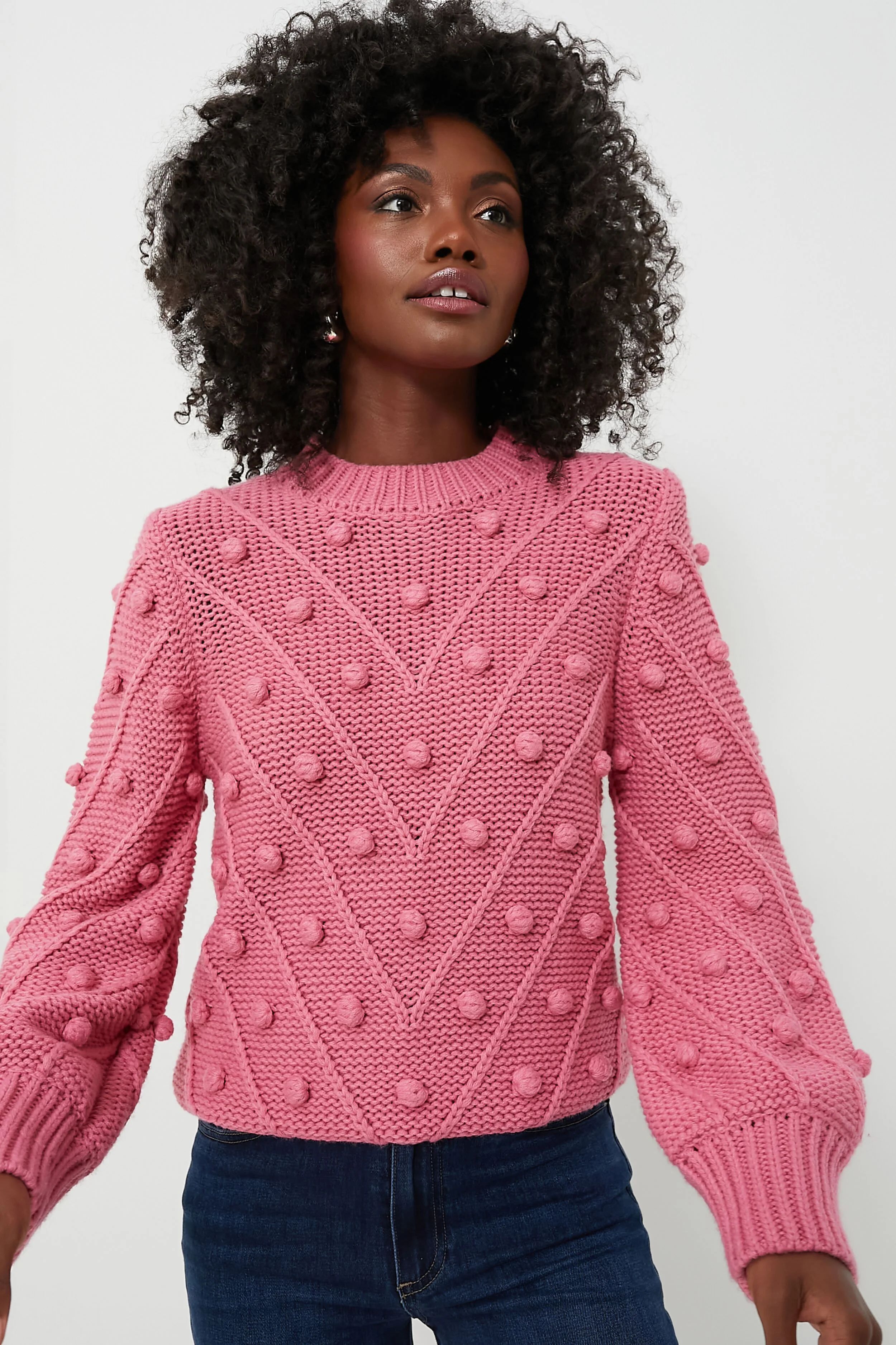 Punchy Pink PomPom Lainey Sweater | Tuckernuck (US)
