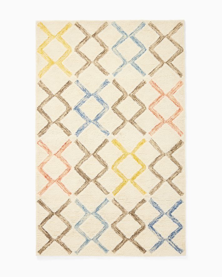 Rainbow Diamond Shag Rug | West Elm (US)