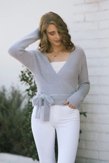 Yaritza Eyelash Wrap Sweater | Morning Lavender