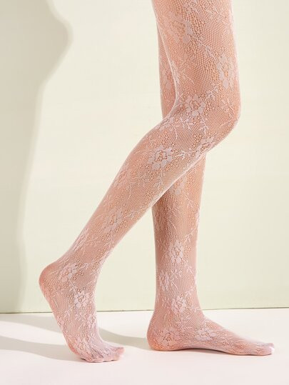 1pair Floral Lace Tights | SHEIN
