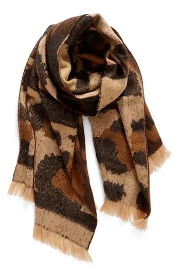 Women's Bp. Mixed Leopard Pattern Scarf, Size One Size - Brown | Nordstrom