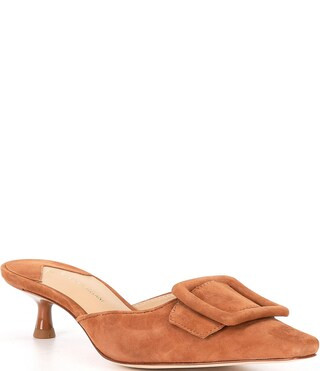 Kendra Suede Buckle Detail Dress Mules | Dillard's
