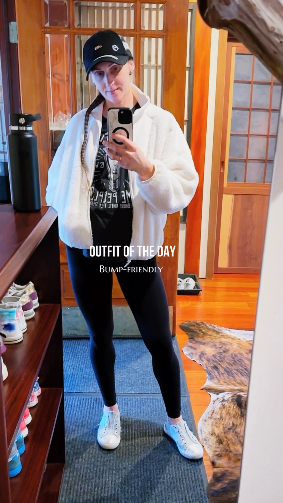 Bump-friendly OOTD 🤍

🚨 CRZ Yoga Black Friday sale is on — maternity included. 

This fluffy 🎯 Target jacket keeps me warm for the quick car-to-store run.

Wearing my Blowfish sneakers (size 10, forever my fave… I swear I own half their catalog).

HeyNuts Leggings aren’t maternity — just sized up (usually XS but S goes right over the bump). Super comfy.

Btw — if camel toe is a thing for you (same girl, same), the underwear I’m wearing has been the fix. Works with every pair of leggings I own. Total game changer.

#ootd #target #pregnant 
#maternitystyle #bumpfriendlyfashion #errandoutfit #neutraloutfit #everydaystyle #comfortfirst

#LTKActive #LTKmomlife #LTKBump