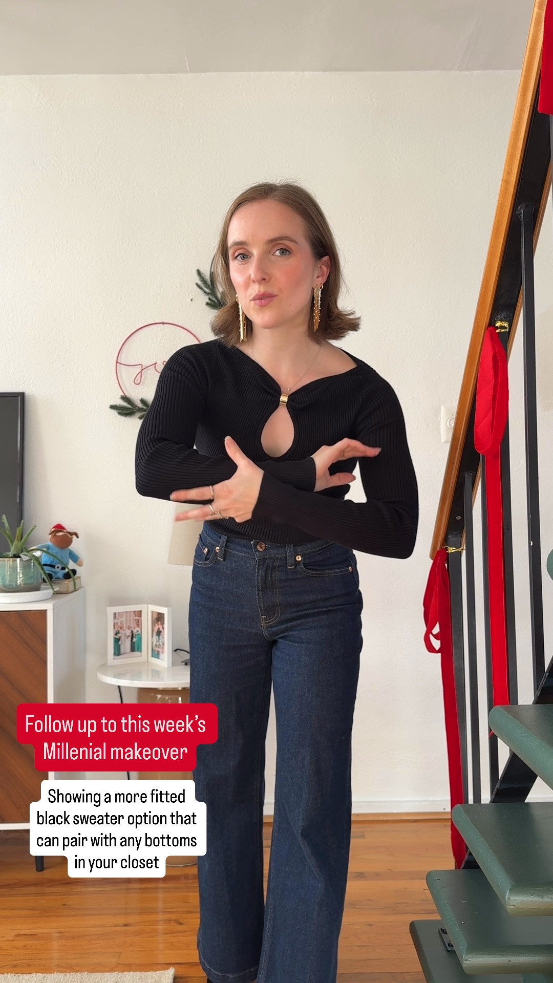 The $35 staple sweater too to pair with every bottom in your wardrobe
Wearing xs in top 
$31 jeans with code ADDON size 25 petite 


#LTKHoliday #LTKSaleAlert #LTKPetite