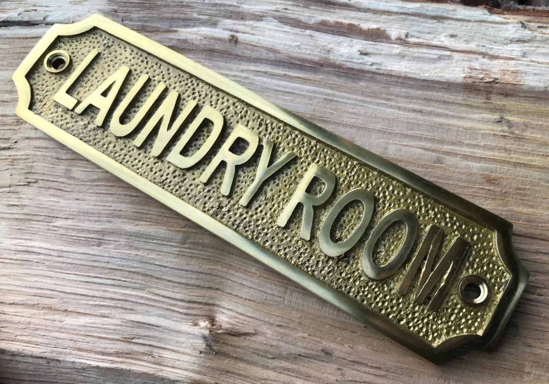NEW Antique / Retro Style Handmade Laundry Utility Room Brass Sign Plaque Kitchen House Vintage S... | Etsy (US)