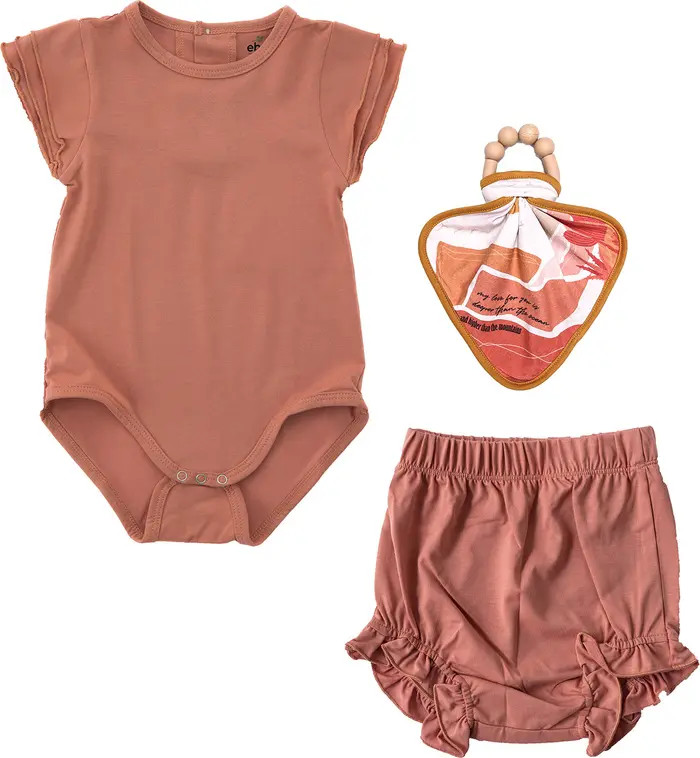 EARTH BABY OUTFITTERS Bodysuit, Bloomers & Teether Toy Set | Nordstrom | Nordstrom