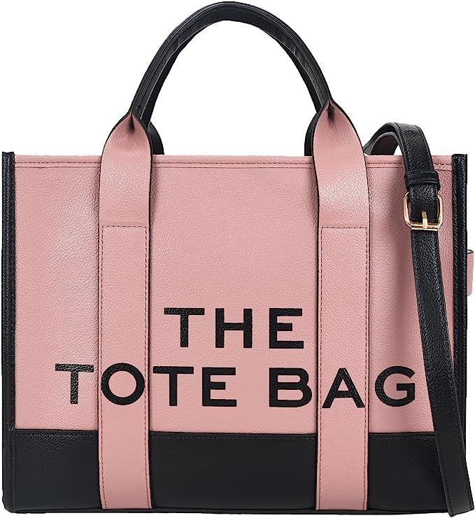 VESTURINA Leather Tote Bag For Women with Adjustable Shoulder Strap Shoulderbag, Double Handle Ha... | Amazon (US)