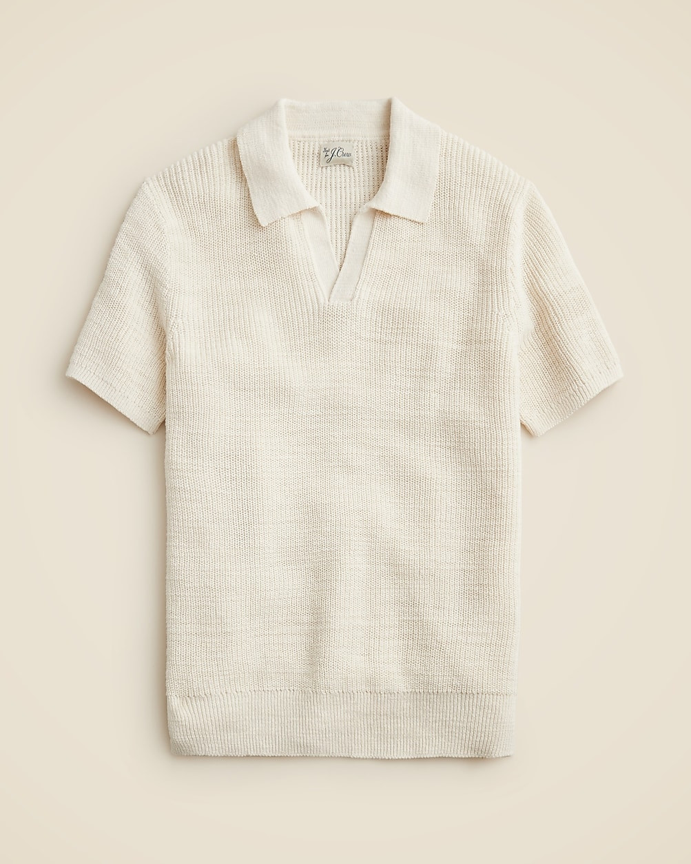 Short-sleeve linen-cotton blend johnny-collar sweater-polo | J. Crew US