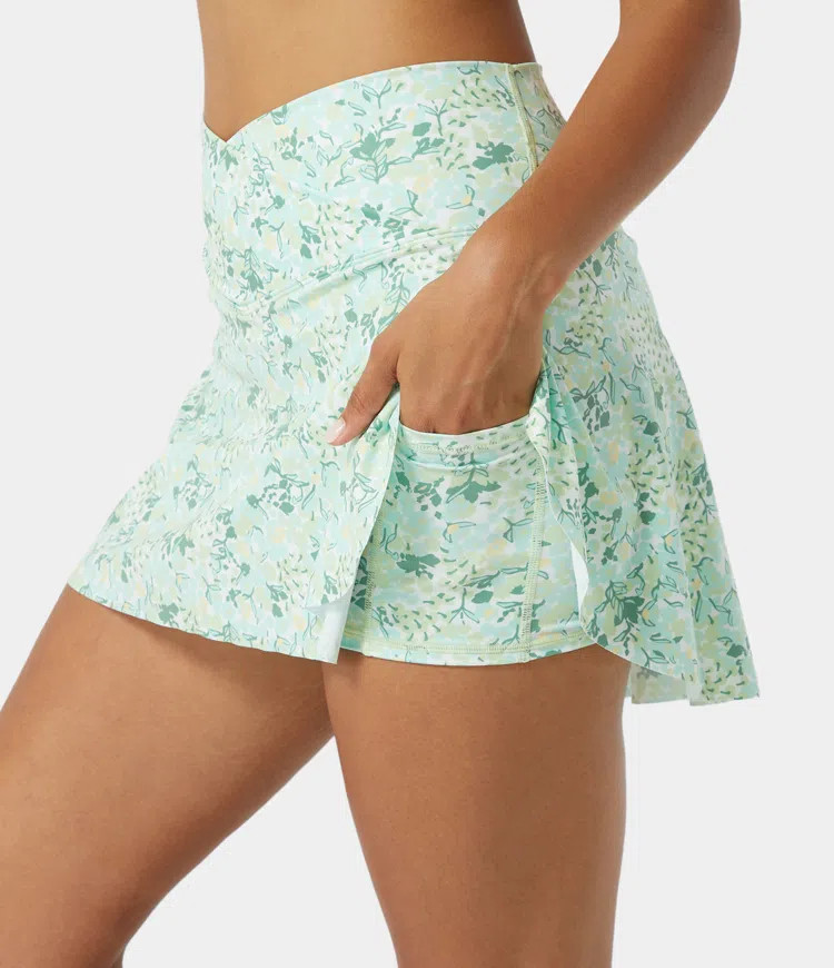 Women's Everyday Crossover Side Pocket 2-in-1 Tennis Skirt-Lucid - HALARA | HALARA