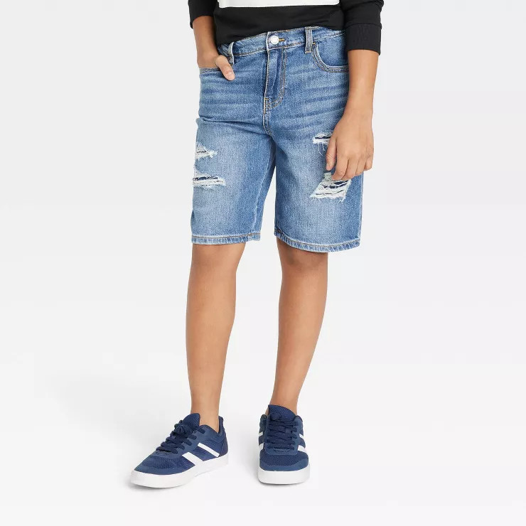 Boys' Destructed Bermuda Jean Shorts - art class™ | Target