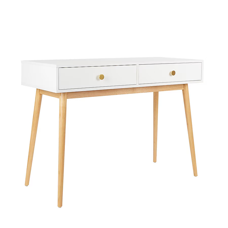 Origin 21 Kurpa 43.5-Inches White Modern/Contemporary Rubberwood Writing desk | Lowe's