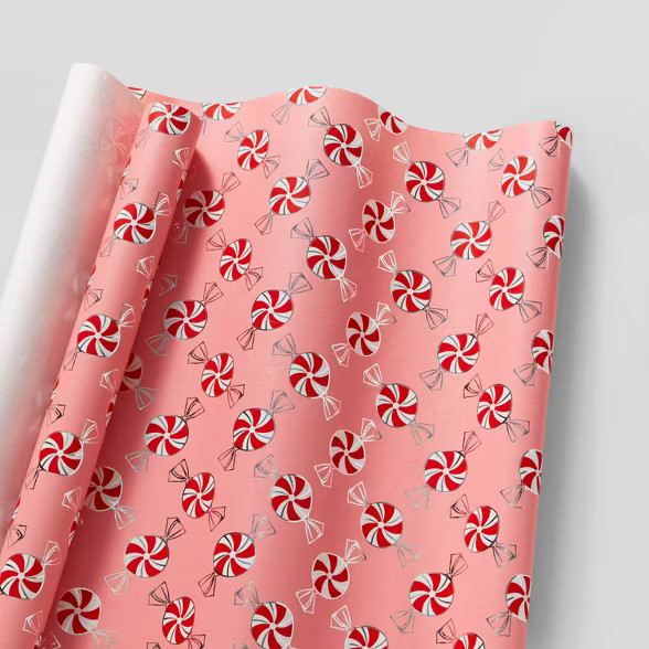 Peppermints Gift Wrap Pink - Wondershop™ | Target