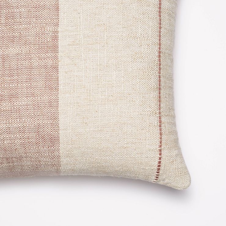 Oblong Woven Stripe Decorative Throw Pillow Off White/Mauve - Threshold™ designed with Studio M... | Target