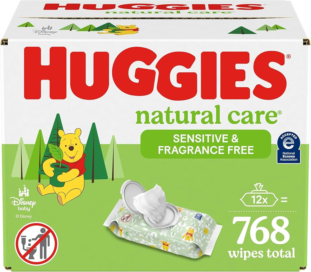 Huggies Natural Care Sensitive Baby Wipes, Unscented, Hypoallergenic, 99% Purified Water, 12 Flip... | Amazon (US)