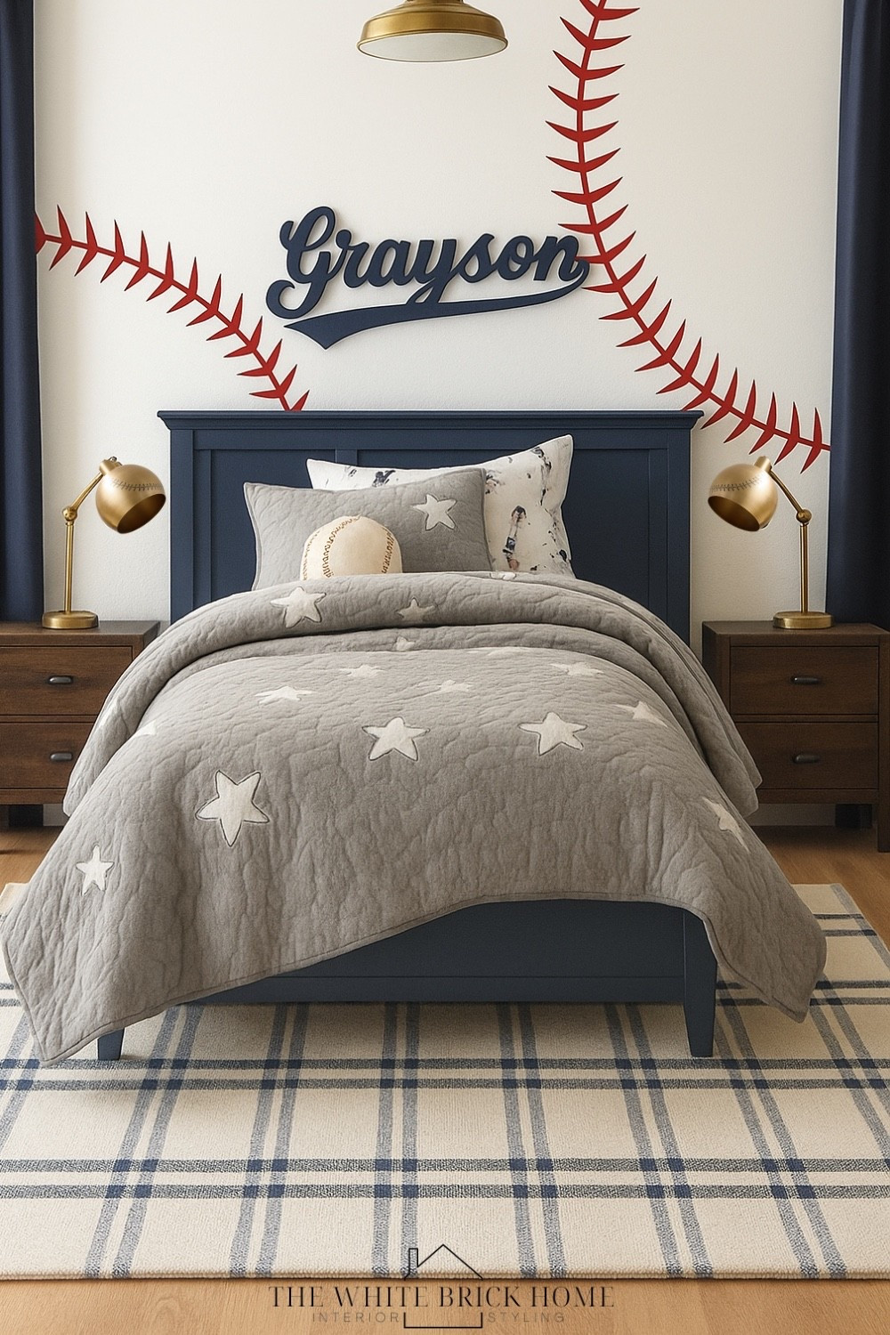 This all-star bedroom hits it out of the park with bold baseball details, like this Etsy wall decal, cozy layers, and brass light fixtures that create the perfect winning look! 

Boys room, boys bedroom, kids room, kids bedroom, baseball bedroom, Americana bedroom, baseball boys room, navy boys bedroom, boys room decor, boys room design, boys room sports theme, sports bedroom ideas, bedding, boys room rug, boys room bed, boys room nightstand, boys room decor ideas, boys room area rug, boys room sports, sports themed bedroom, baseball decor, baseball design ideas, home decor, home design, bedroom design, bedroom theme, baseball, toddler boy, Wayfair, pottery barn kids, Etsy 

#LTKHoliday #LTKHome #LTKGiftGuide