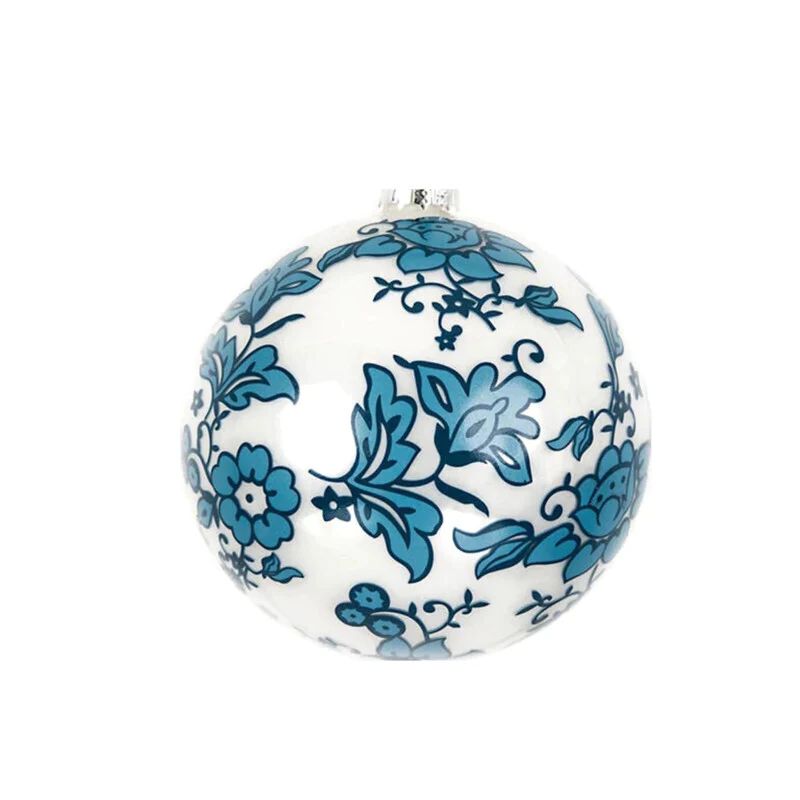 Blue & White Floral Ball Ornament | Sea Marie Designs