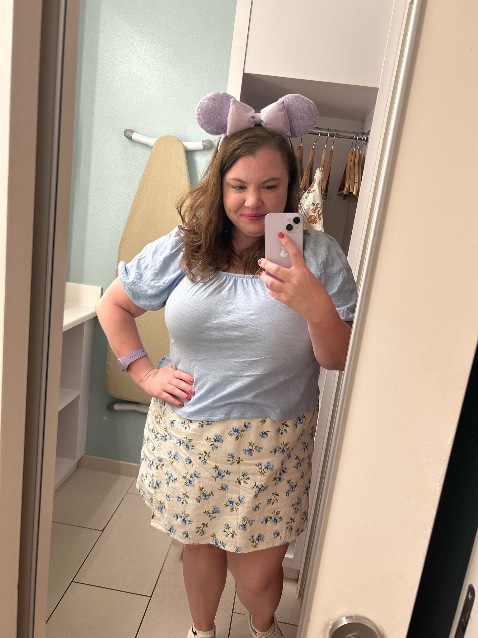 Outfit for Magic Kingdom. The skirt is actually a skort and this was a super comfortable outfit to wear! It was kind of Disney Princess inspired, especially Cinderella! 

#LTKTravel #LTKSummerEdit #LTKFindsUnder50