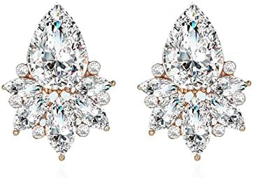 Vintage Rhinestone Earrings Fancy Crystal Cluster Drop Earrings Art Deco Earrings for Women | Amazon (US)