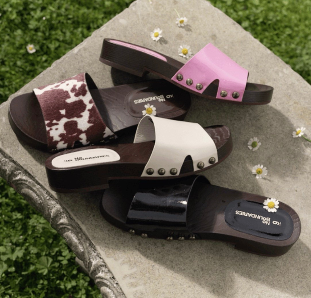 No Boundaries wooden clog sandal