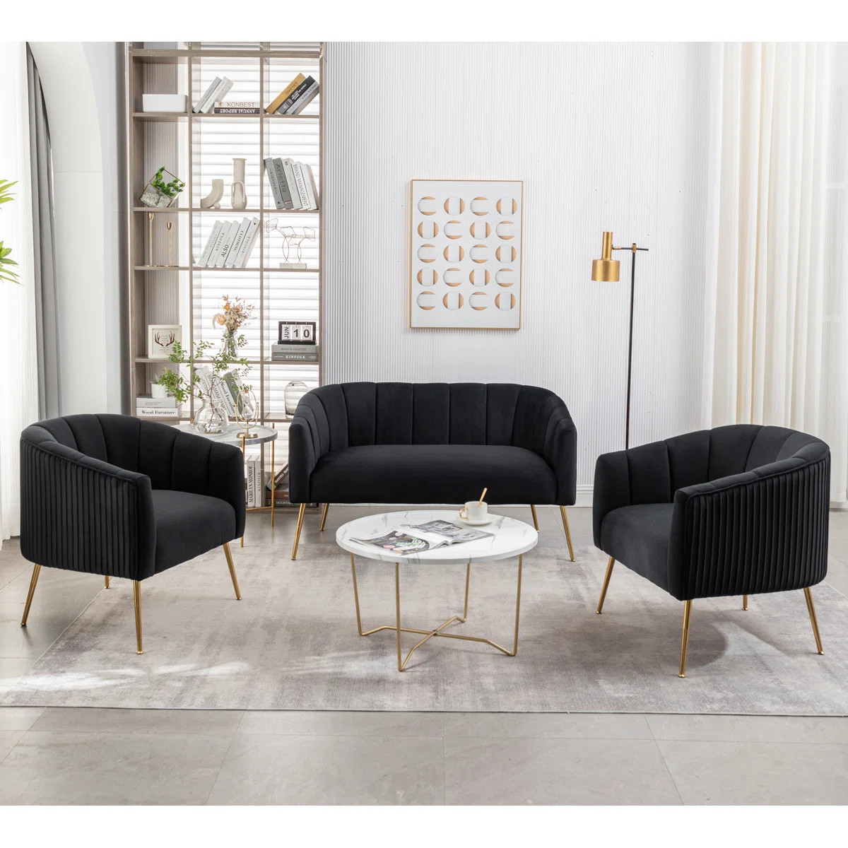 Mariantonietta 3 - Piece Velvet Living Room Set | Wayfair North America