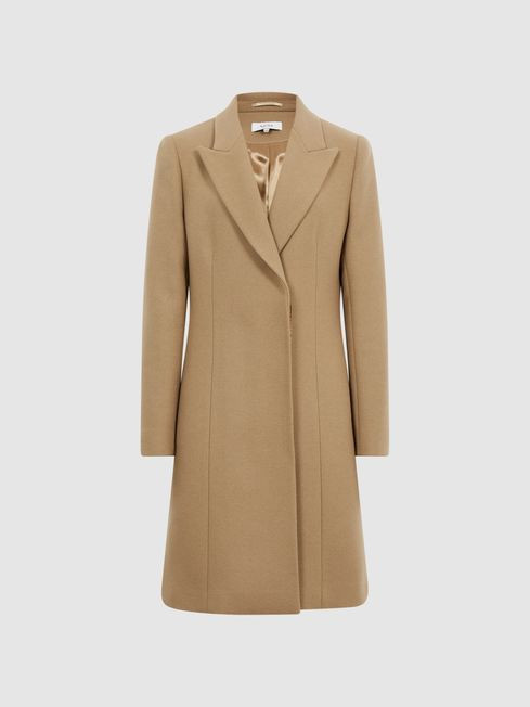 Wool-Blend Mid Length Coat | Reiss US