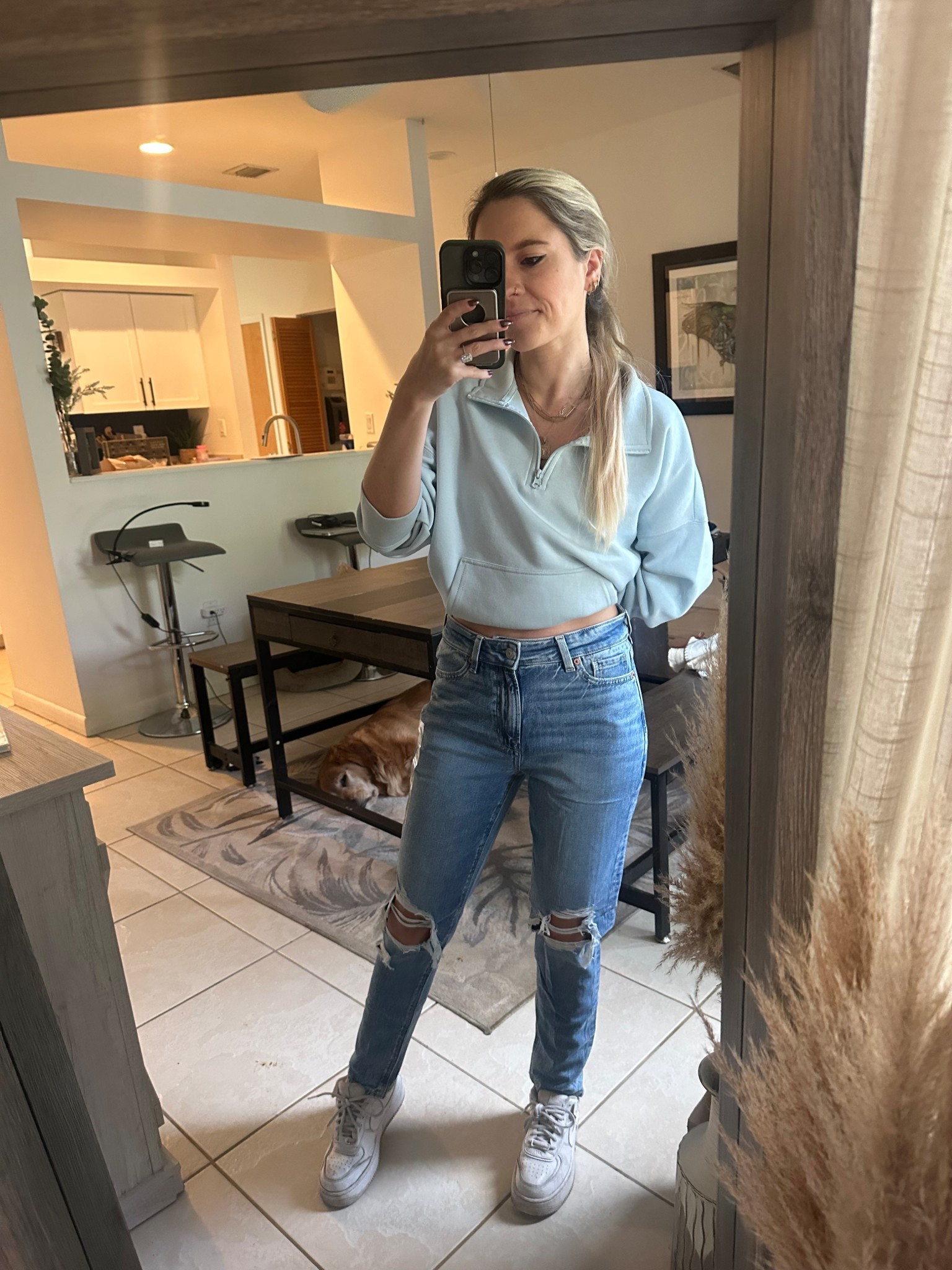 New pants from American Eagle! I’ve always love their jeans, wearing a size 0 short.

#LTKGiftGuide #LTKPetite #LTKootd