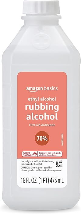 Amazon Basics 70% Ethyl Rubbing Alcohol First Aid Antiseptic for Cuts, Scrapes and Burns, Unscent... | Amazon (US)