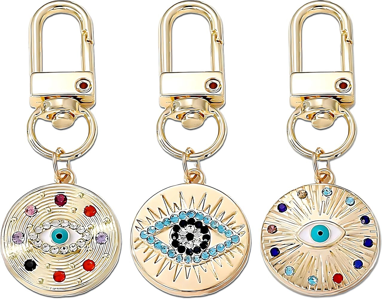 Silver Gold Evil Eye Keychain for Women Protection Good Luck Charms Key Chain for Car Keys Holder... | Amazon (US)