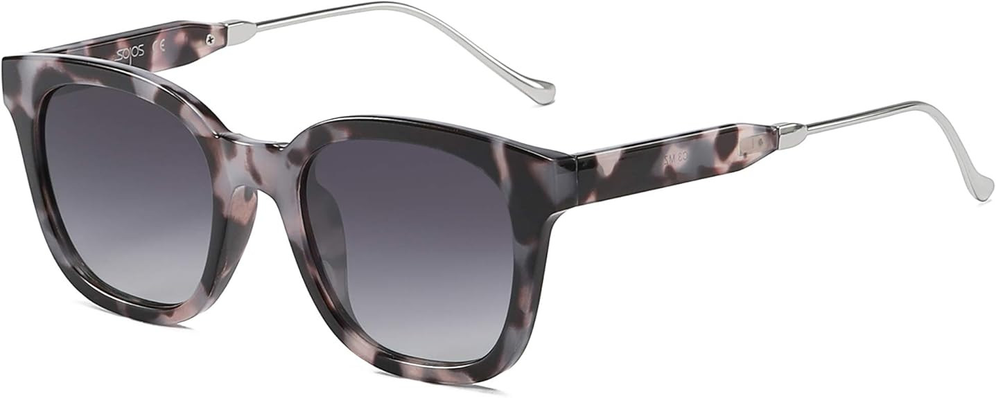 SOJOS Classic Square Polarized Sunglasses for Women Men Retro Trendy UV400 Sunnies SJ2050 | Amazon (US)