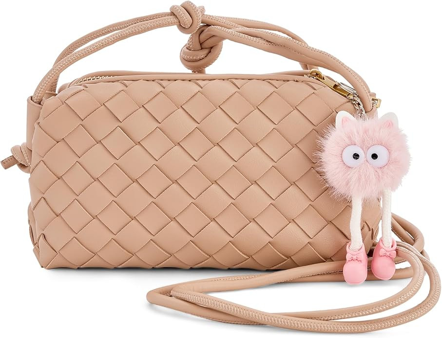 UPSONG Woven Crossbody Bags for Women，Fashion Leather Lightweight Handbags Shoulder Bag Phone P... | Amazon (US)