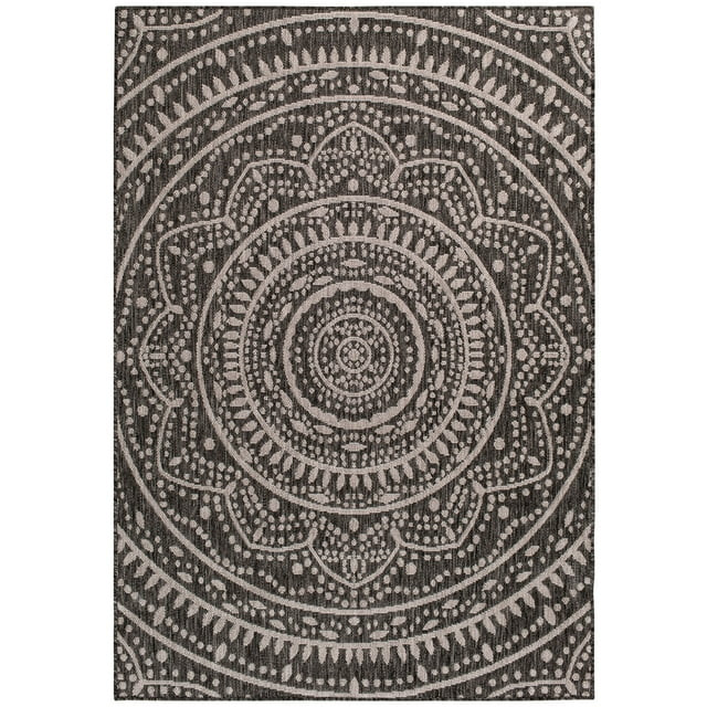 Mainstays 5'x7' Gray Global Medallion Outdoor Area Rug | Walmart (US)