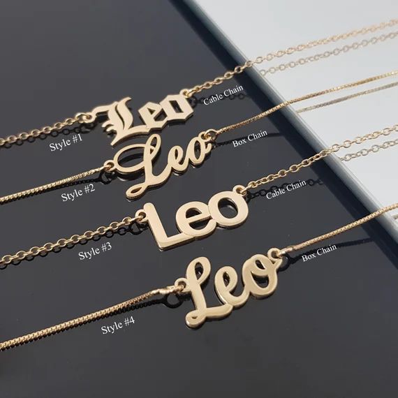 Leo Necklace With 4 Font Styles, Leo Zodiac Sign Necklace, Leo Horoscope Necklace, Astrology Leo ... | Etsy (US)