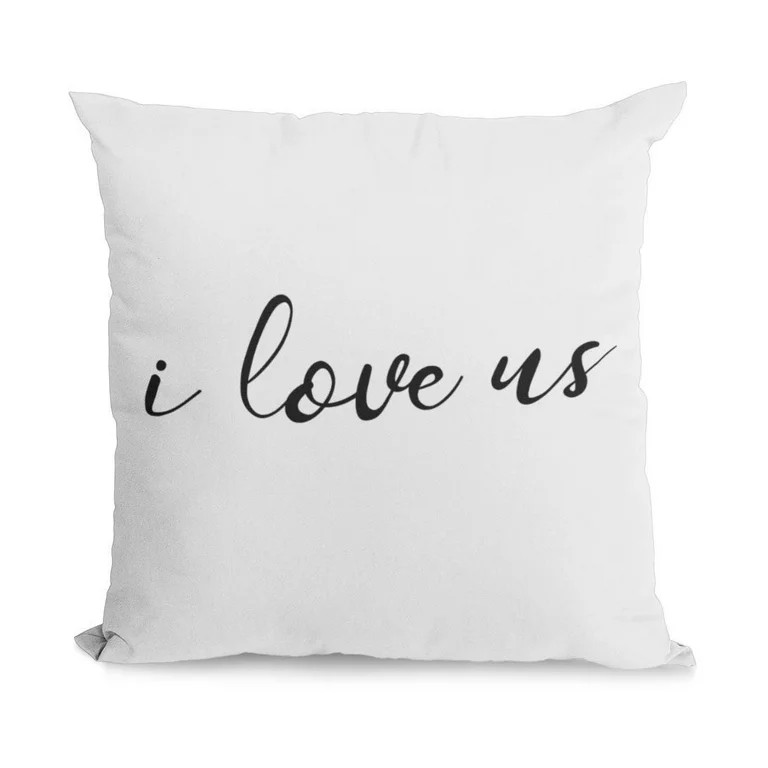 Bonnie Jeans Homestead Prints I Love Us Pillow Cover (Oatmeal, 18x18) Cotton Linen Couch Throw Ho... | Walmart (US)