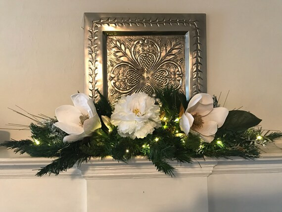 Mantle Swag Cream Mantle Swag White Magnolia Mantle Swag | Etsy | Etsy (US)