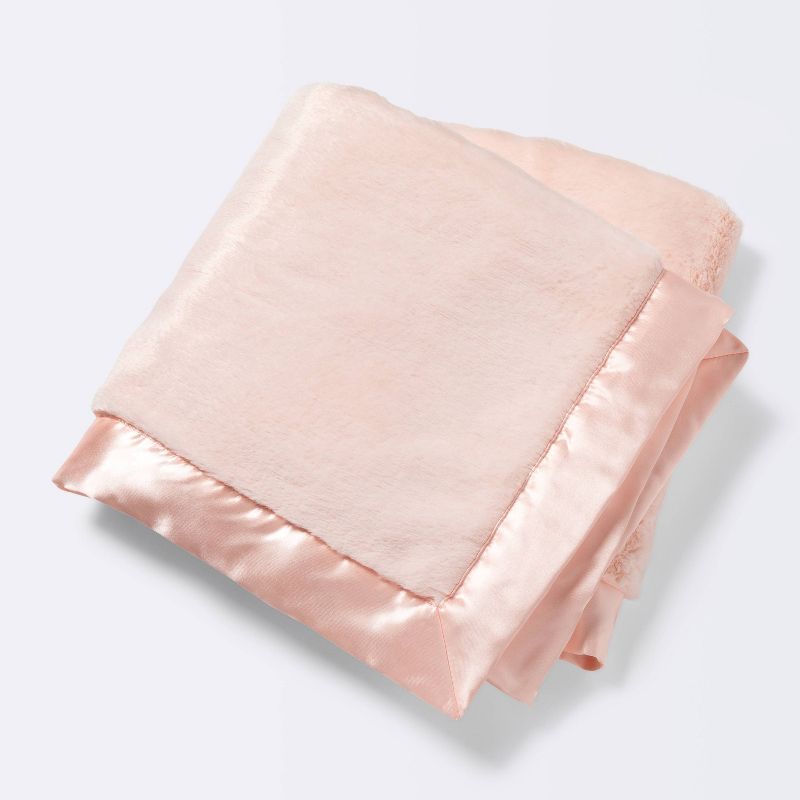Solid Satin Edge Plush Blanket - Cloud Island™ Pink | Target