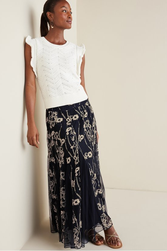 Leatrice Embroidered Maxi Skirt | Soft Surroundings