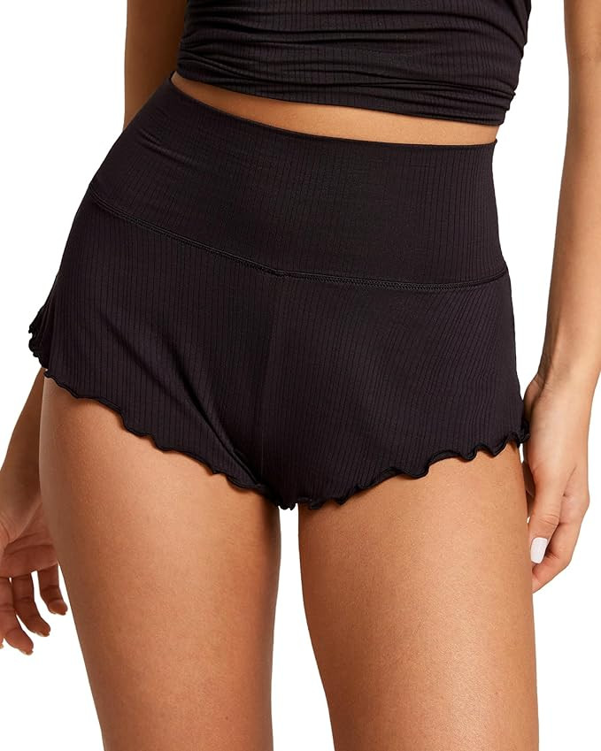 Women's Natrelax Pajamas Shorts Modal Ribbed Foldover Sleep Cheeky Ruched Cute Mini Cozy Lounge S... | Amazon (US)