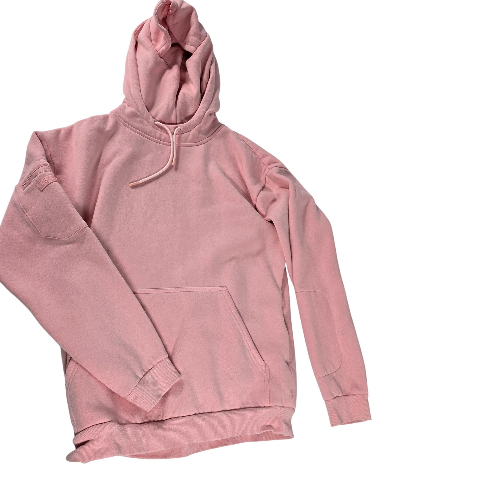 Comfrt Womens Pink Sleeve Zip Pocket Fleece Hoodie Sweatshirt Medium Airplane | Poshmark