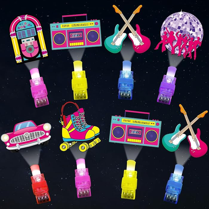 36Pcs 1950s Retro LED Finger Lights 50s Party Favors Glow in the Dark Light Up Finger Lights 90s ... | Amazon (US)