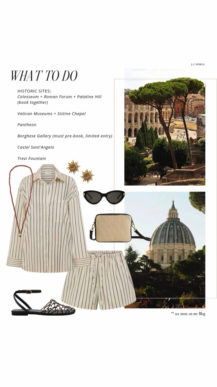 Dreaming of a Roman holiday? 🇮🇹✨

From luxury hotels and unforgettable restaurants to iconic landmarks, shopping, and charming cafés, I rounded up everything to see, do, and wear in Rome. Consider this your guide to experiencing the Eternal City in style.

Shop the full Rome travel edit below. 🤍

#Rome #RomeItaly #ItalyTravel #RomanHoliday #EuropeanSummer #LuxuryTravel #TravelGuide #LTKStyle #VacationStyle #ItalyVacation

#LTKSeasonal #LTKOver40 #LTKTravel