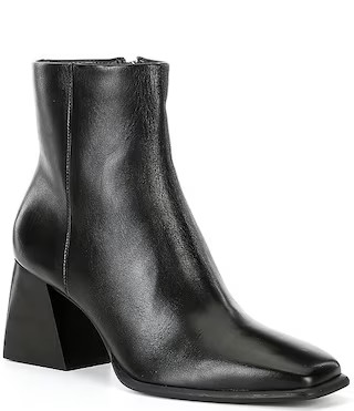 Holy-Grail Leather Block Heel Booties | Dillard's