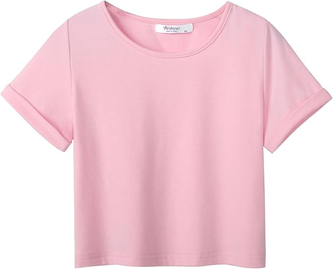 Arshiner Girls Crop Tops Short Sleeve Tie Dye Summer T Shirt Crewneck Rolled Cuffs Fashion Shirts... | Amazon (US)