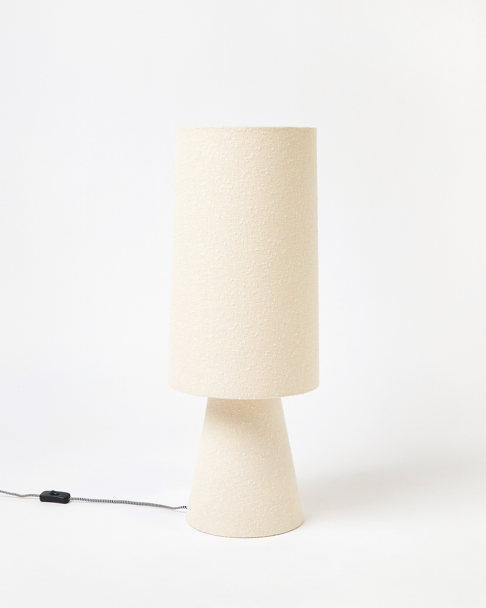 Alma White Boucle Column Table Lamp | Oliver Bonas | Oliver Bonas (Global)