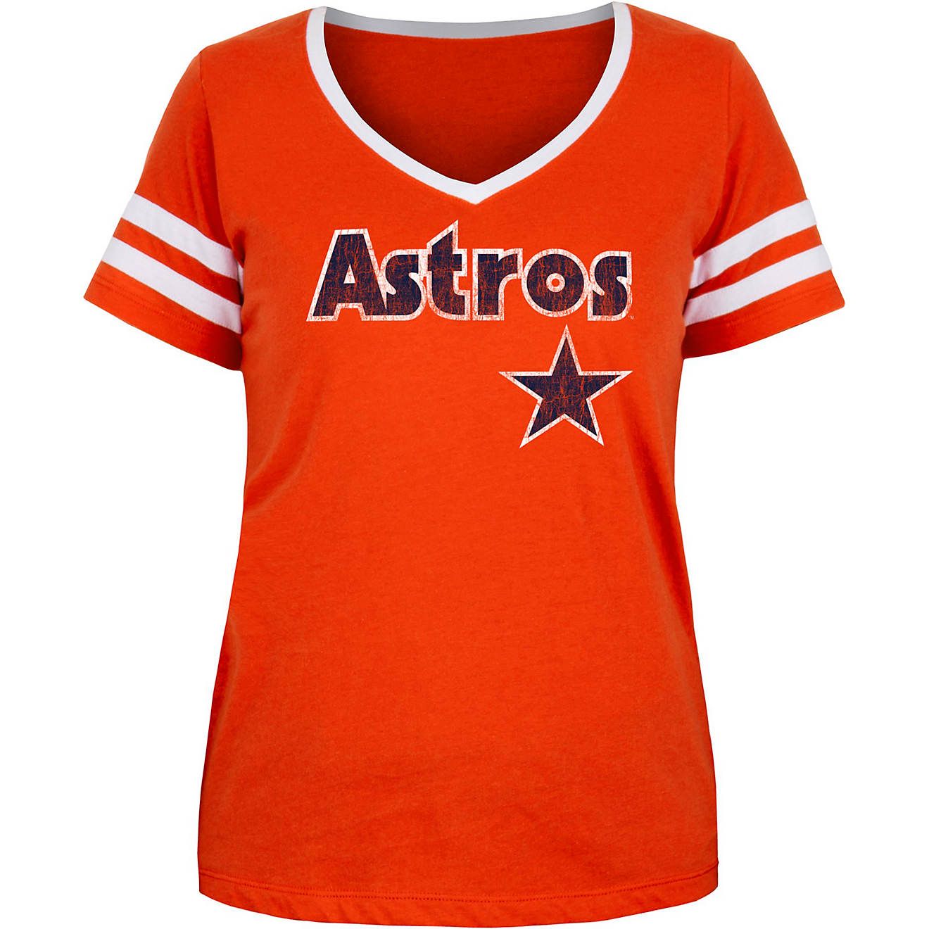 New Era Women's Houston Astros Cooperstown V-neck T-shirt | Academy | Academy Sports + Outdoors