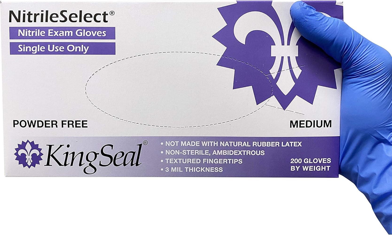 KingSeal NitrileSelect Nitrile Exam Gloves, 3 MIL - Medium | Amazon (US)