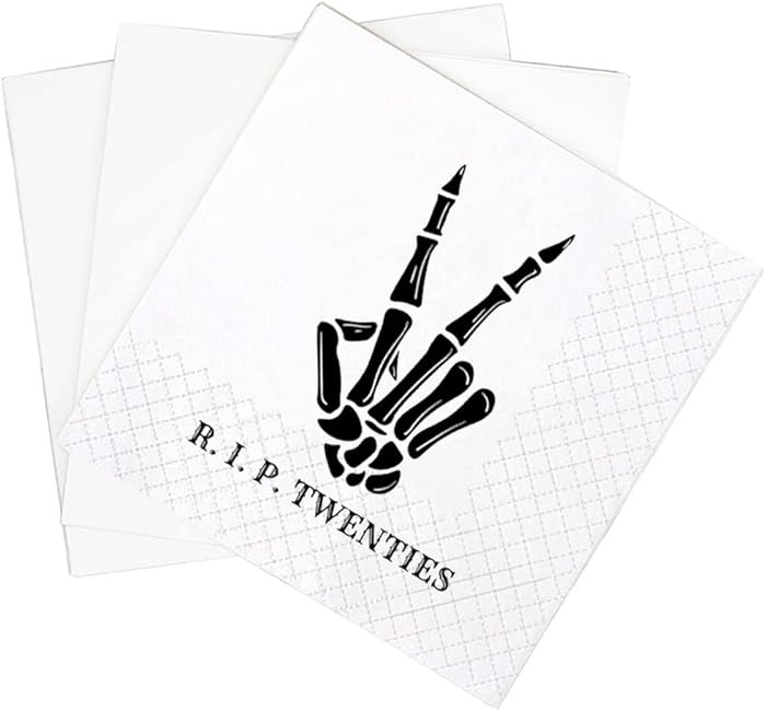 SharkBliss RIP Twenties Cocktail Napkins, 100 Pack RIP Twenties Death to My 20s Dirty 30 Birthday... | Amazon (US)